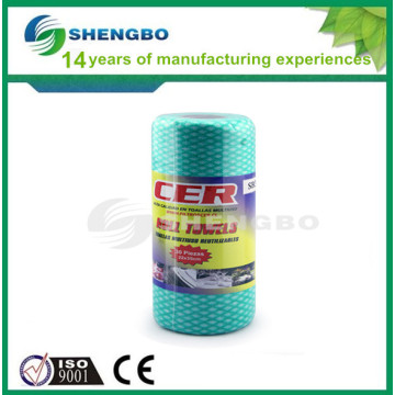 high quality nonwoven cleaning cloths roll in red/green/Blue